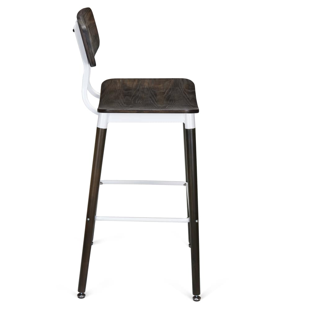 Slatted metal bar stool
