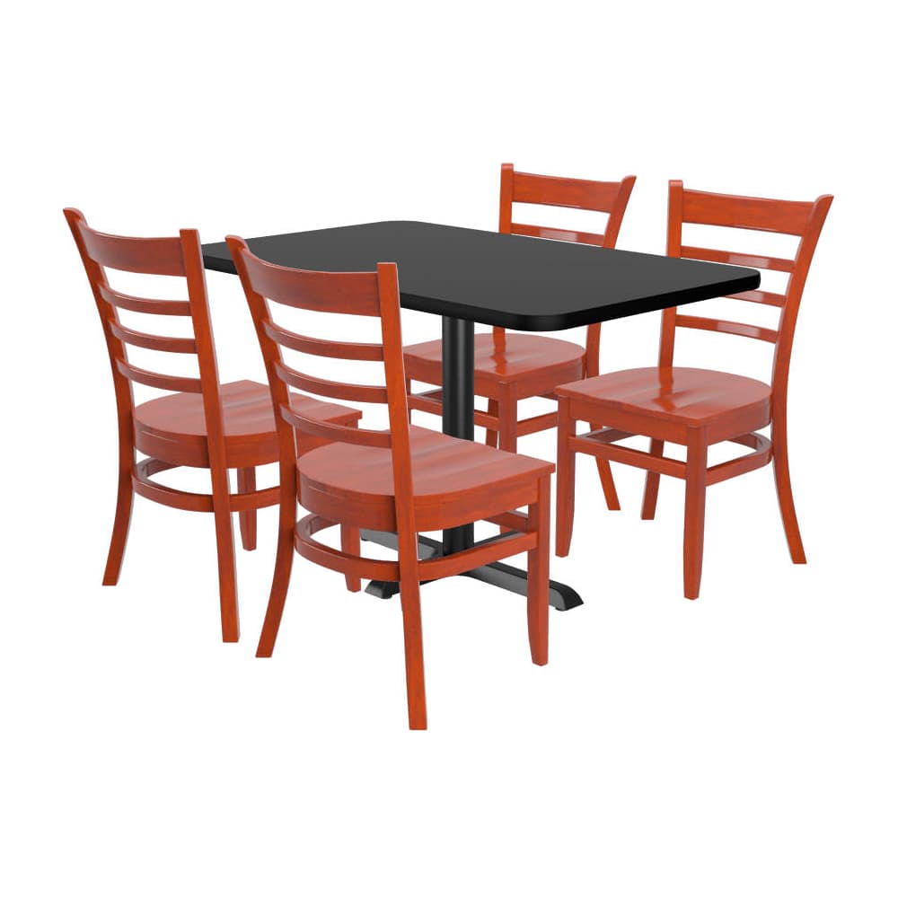 Ladder back wood dining chair