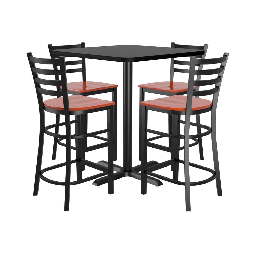 Ladder back square metal bar stool