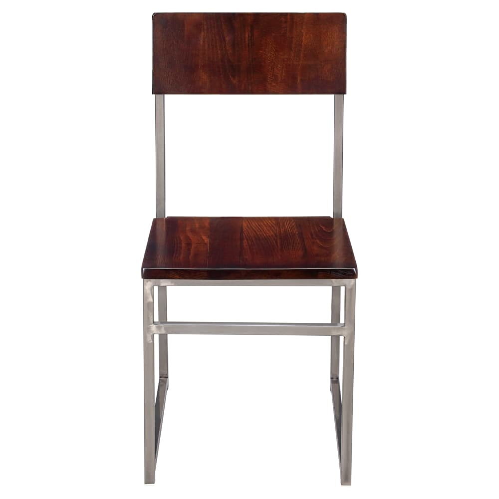 Indy Metal Chair with Clear Coat Finish and Wood Back