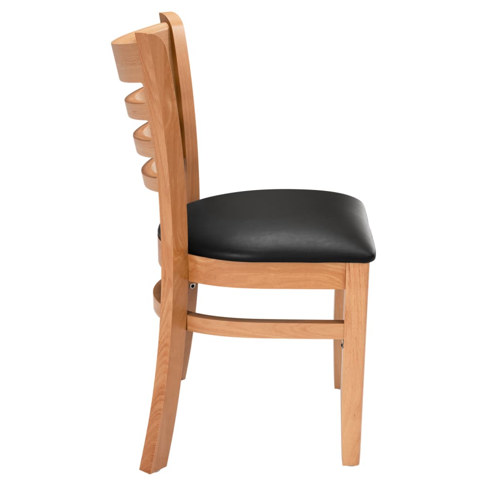 Ladder back wood dining chair