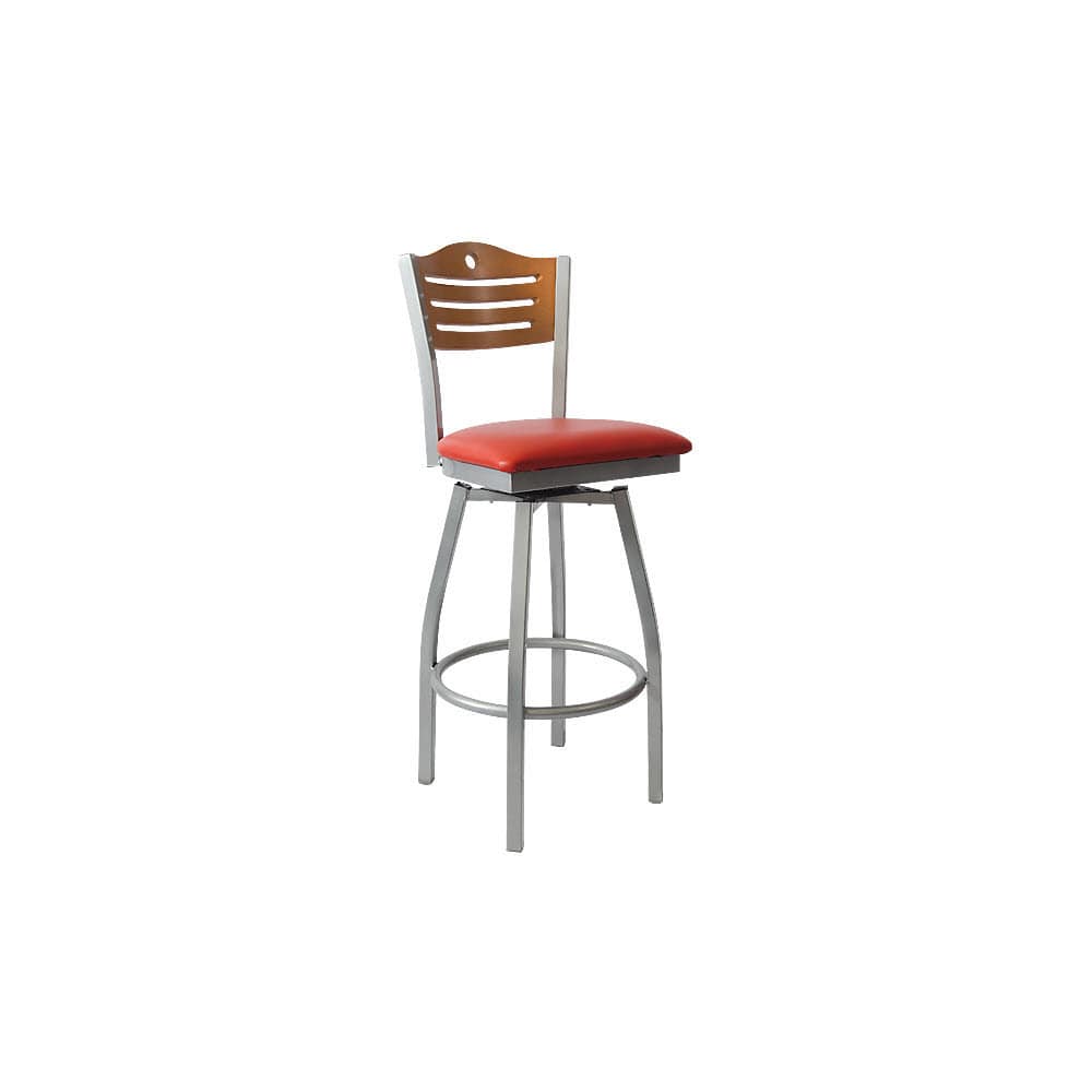 Slatted metal bar stool