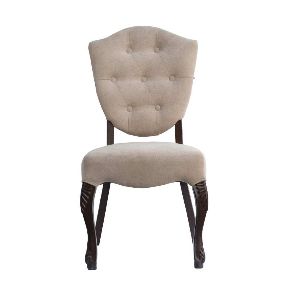 Tufted button detail aluminum dining chair