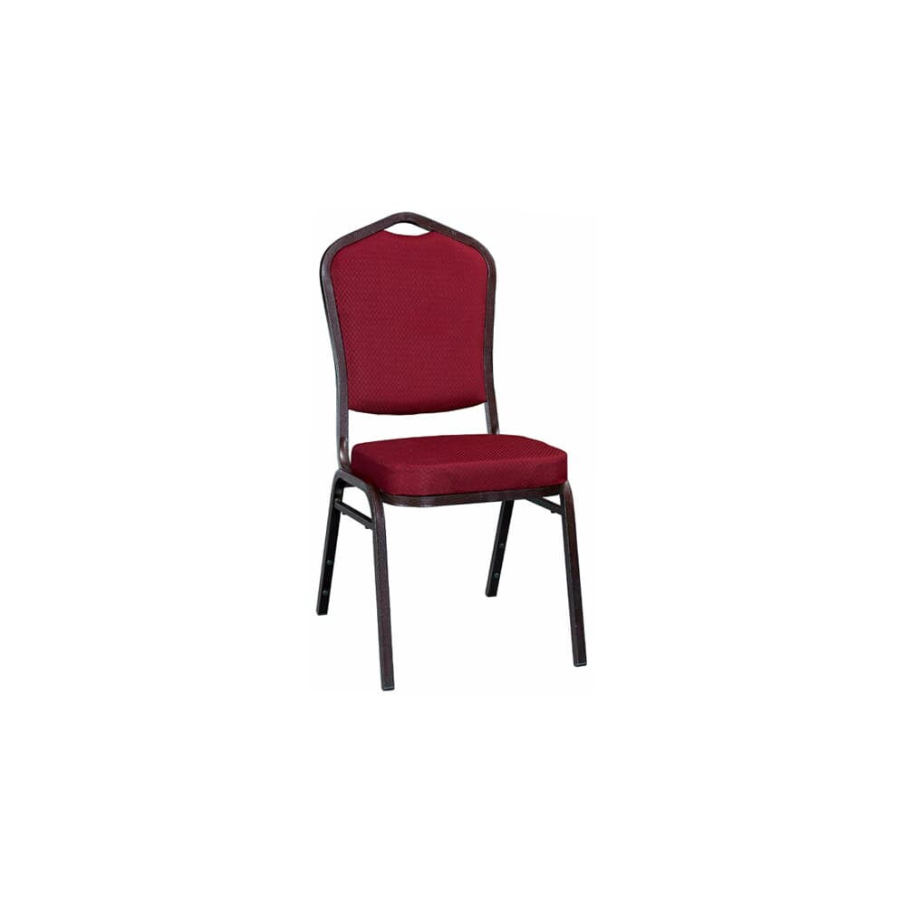 Metal Stack Chair, Copper Vein Frame with Dark Red Fabric