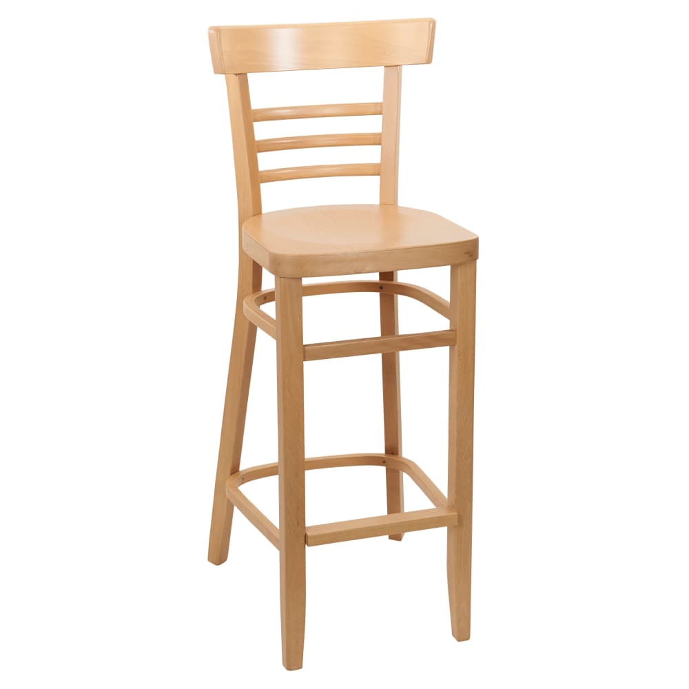Ladder back wood bar stool