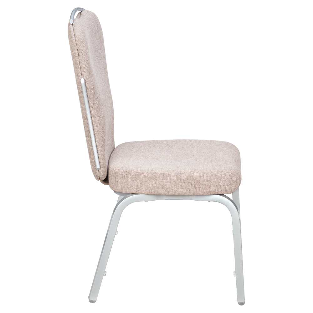 Cross back aluminum dining chair