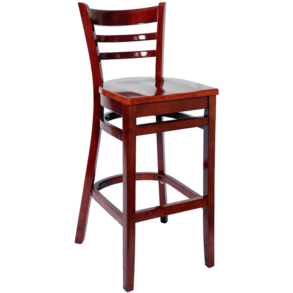 Ladder back wood bar stool