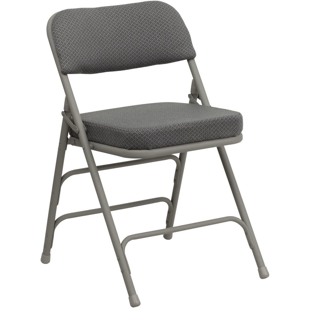 Upholstered folding metal dining chair