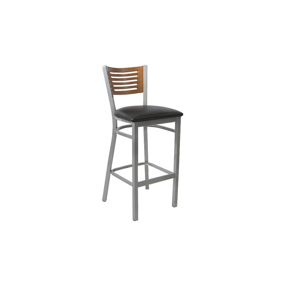 Slatted metal bar stool