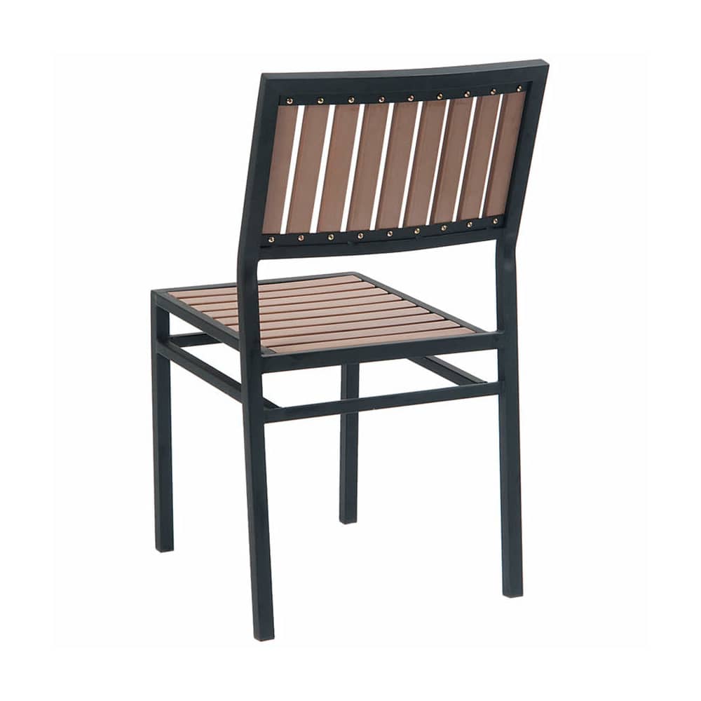 Slatted metal patio furniture