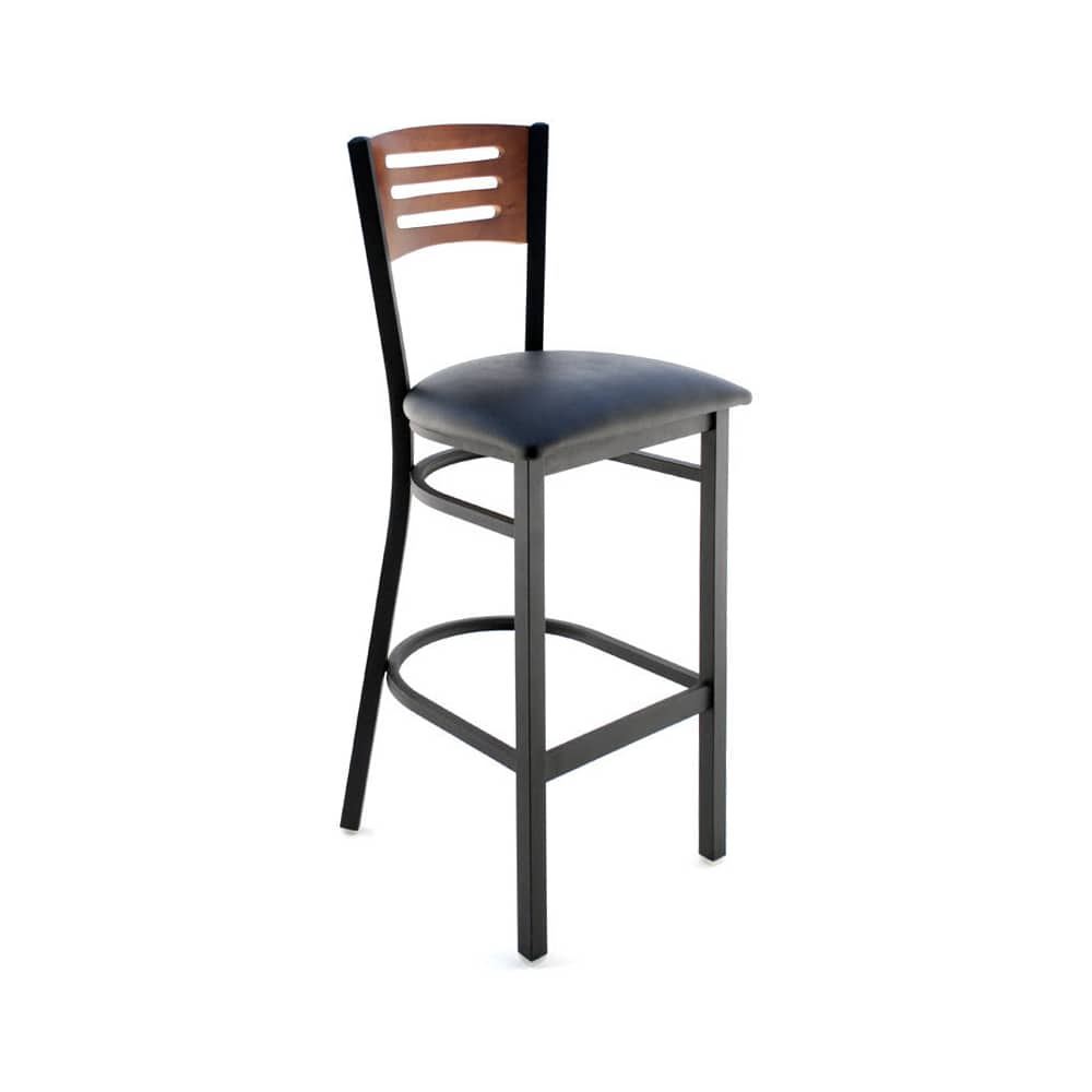 Slatted metal bar stool