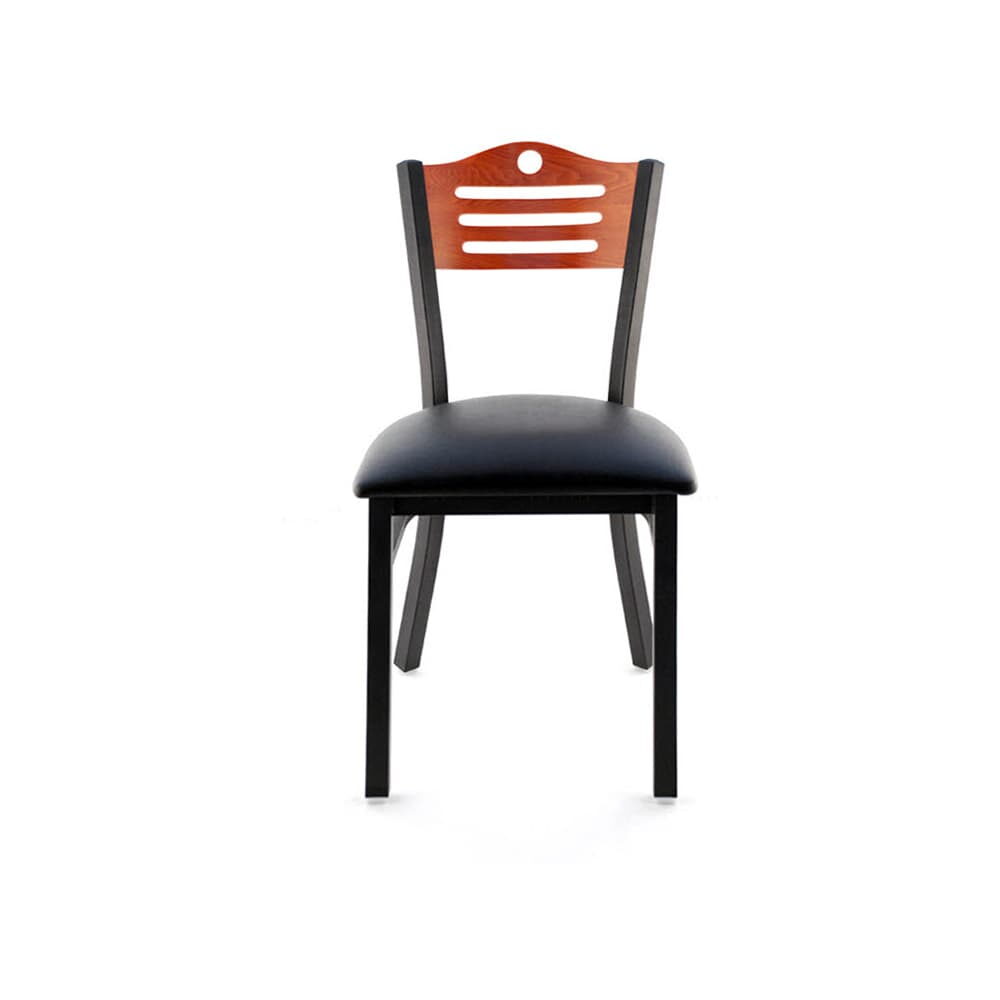 Slats and Circle Back Metal Chair