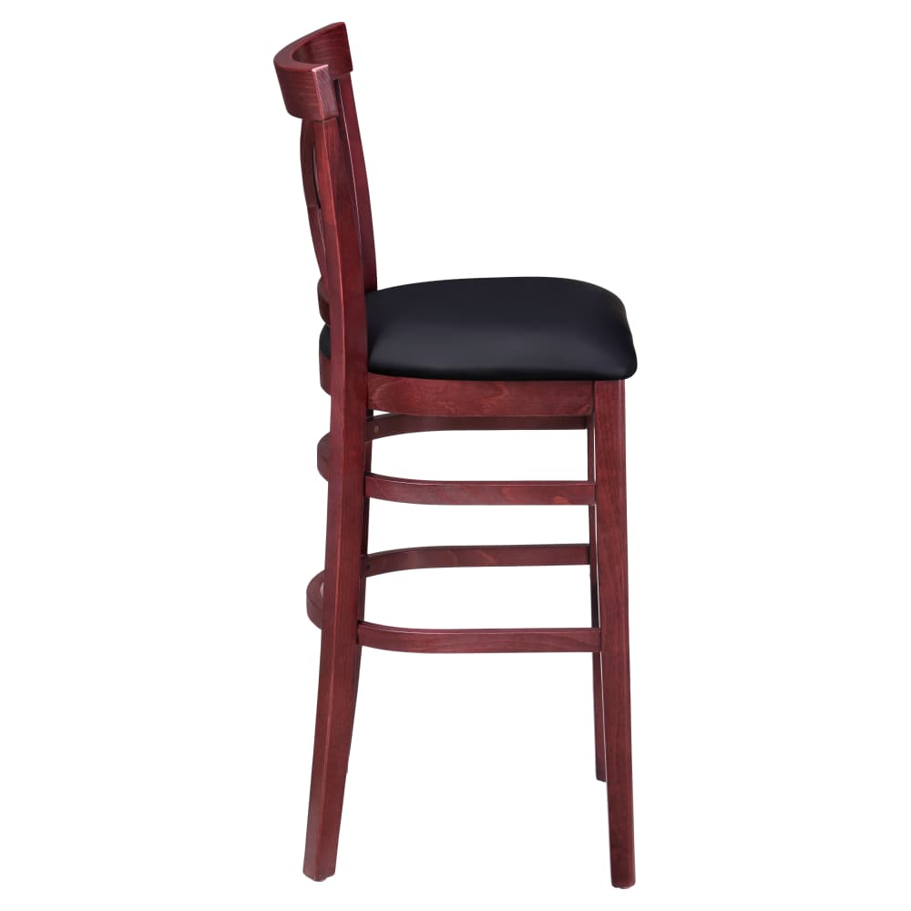 Cross back wood bar stool
