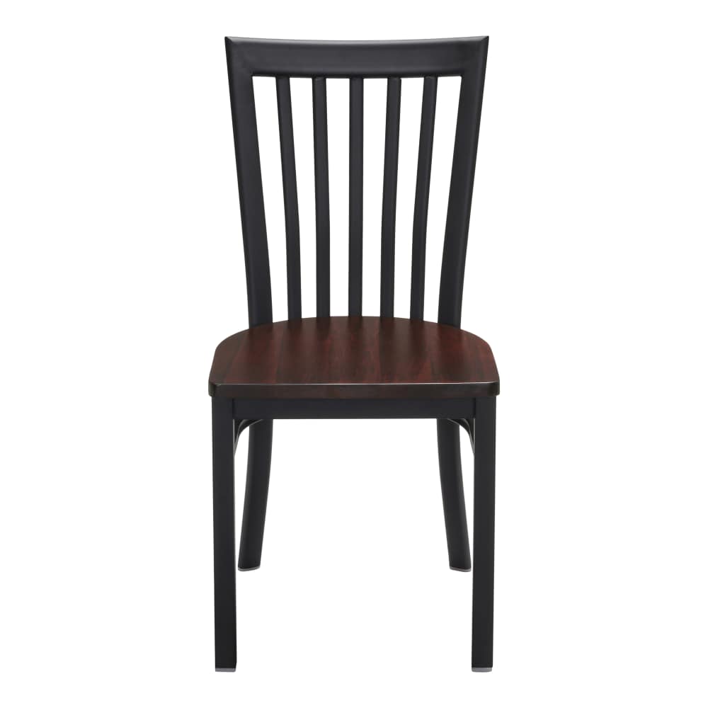 Slatted metal dining chair