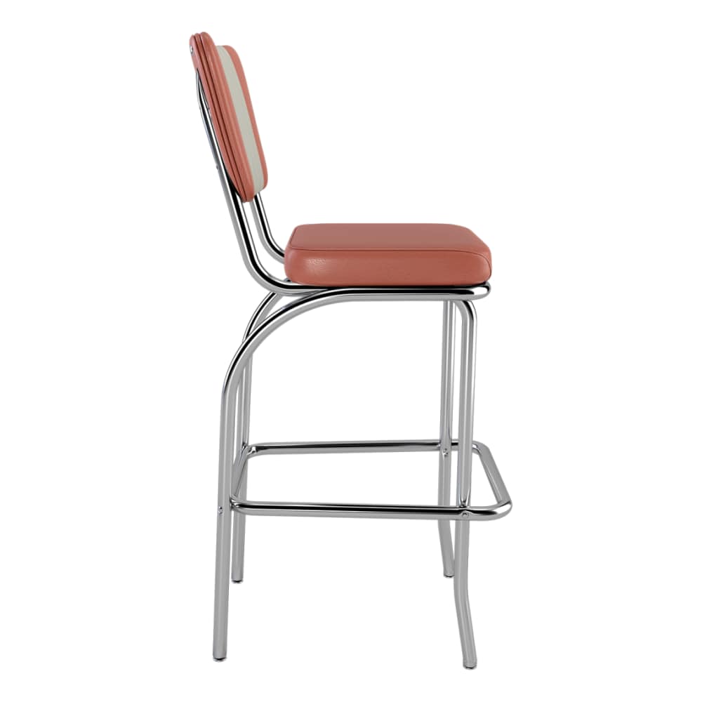 Channel back bar stool