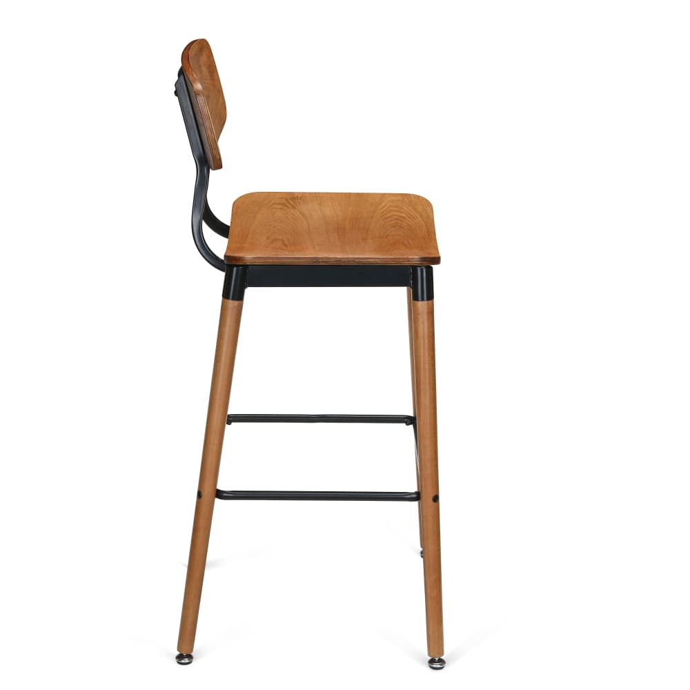 Slatted metal bar stool