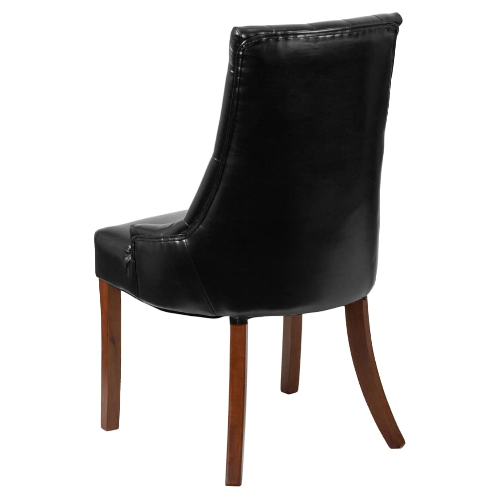 Tufted button detail wood dining chair