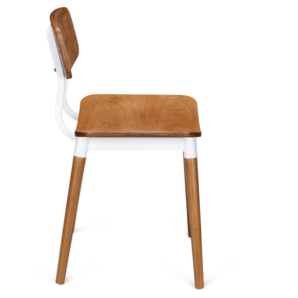 Slatted metal dining chair