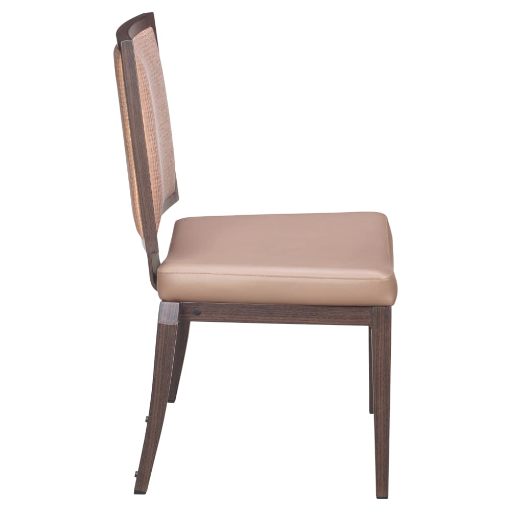 Cross back aluminum dining chair