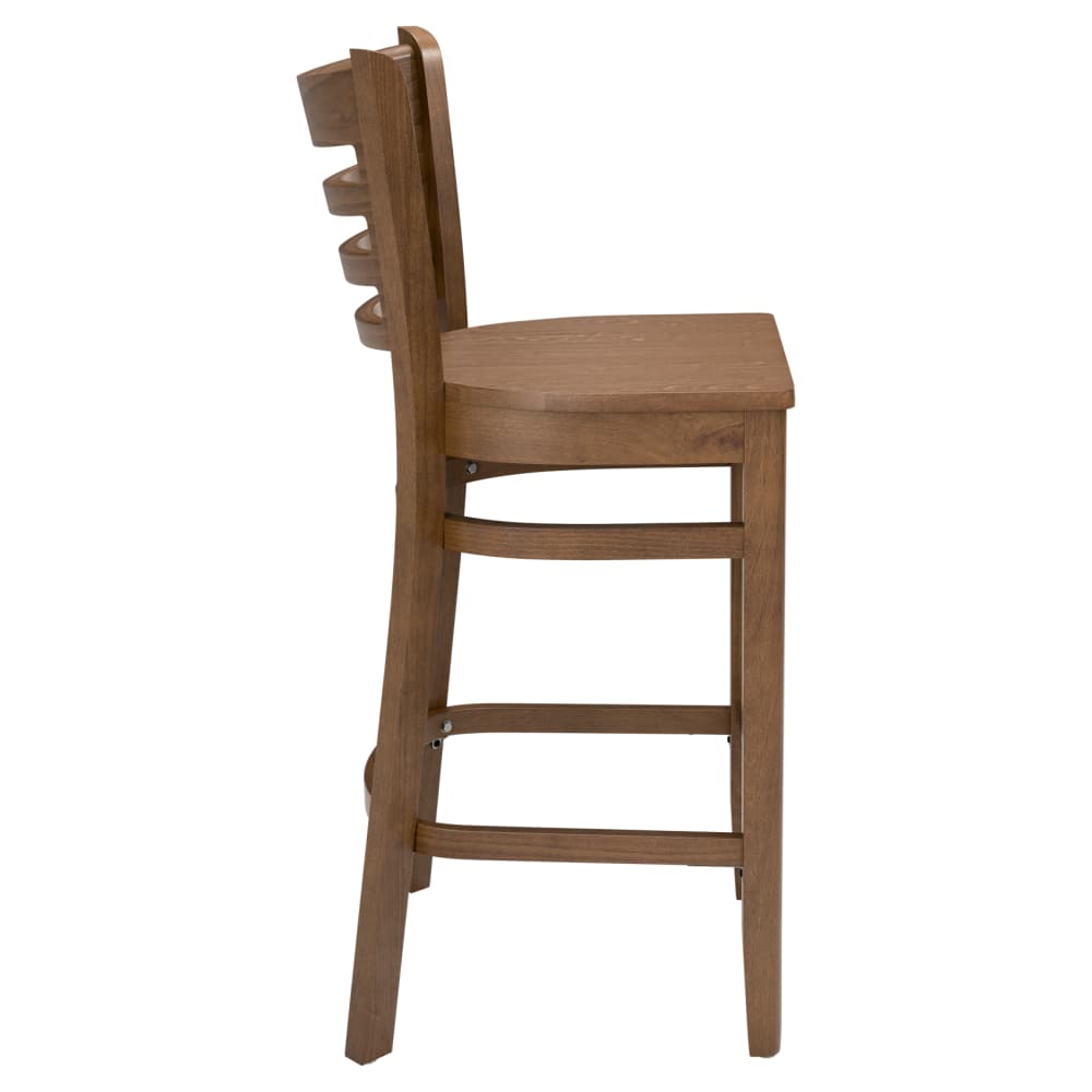 Ladder back wood bar stool