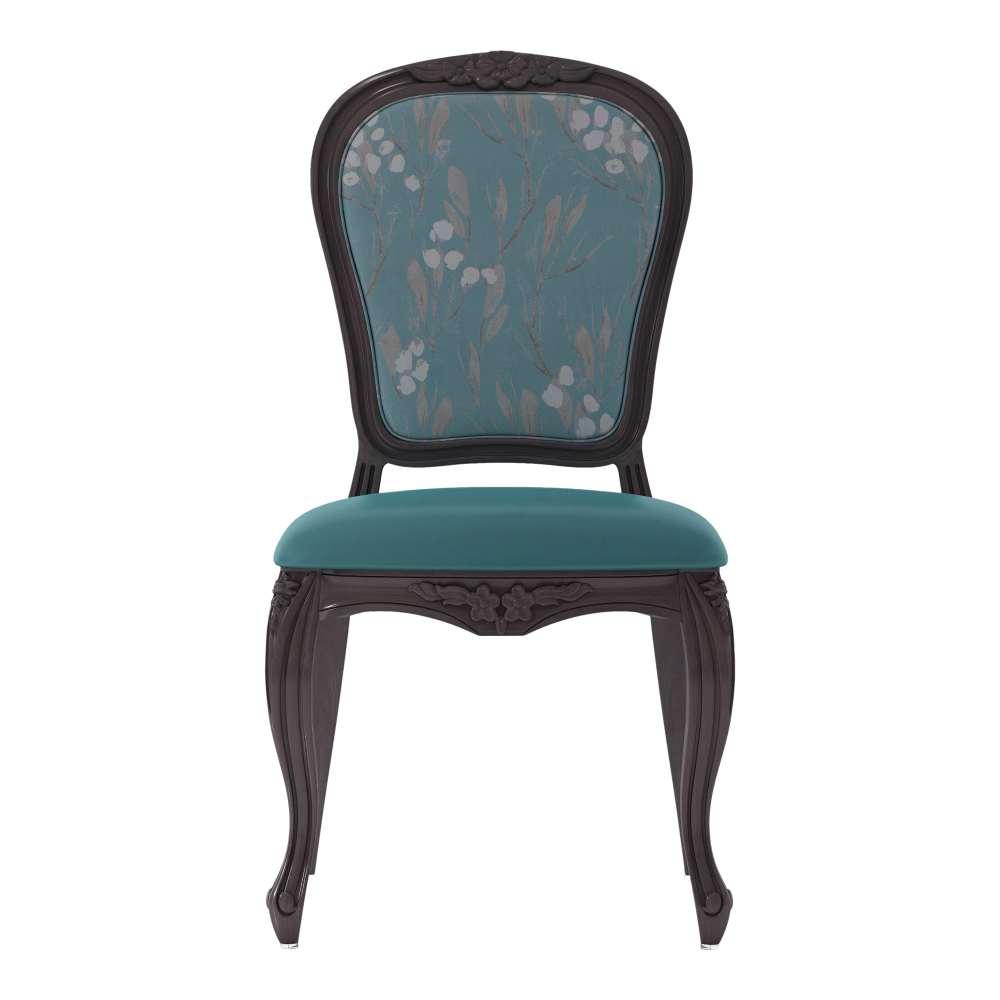 Upholstered aluminum dining chair