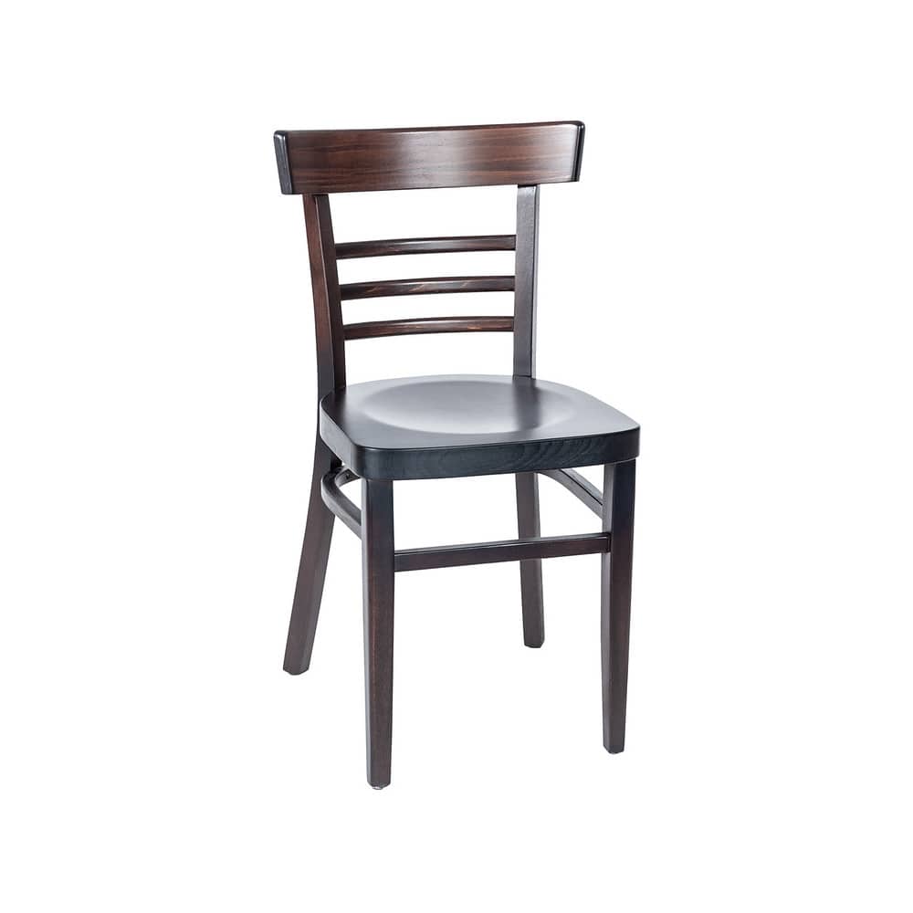 Ladder back wood dining chair