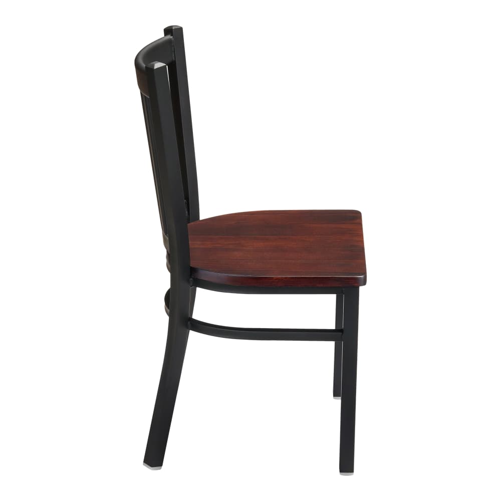 Slatted metal dining chair